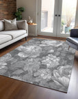 LOOMLAN Rugs Zaleenah Gray Washable Indoor-Outdoor Rug