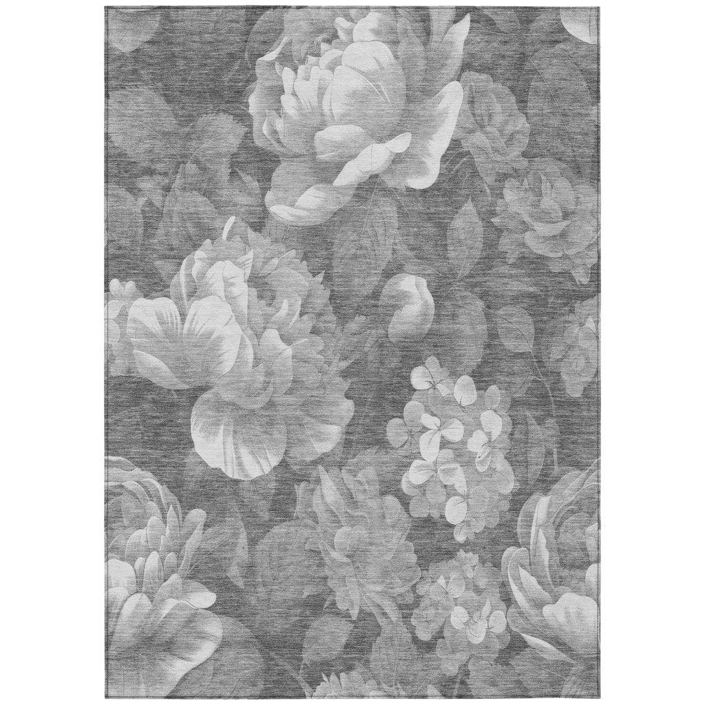 LOOMLAN Rugs Zaleenah Gray Washable Indoor-Outdoor Rug
