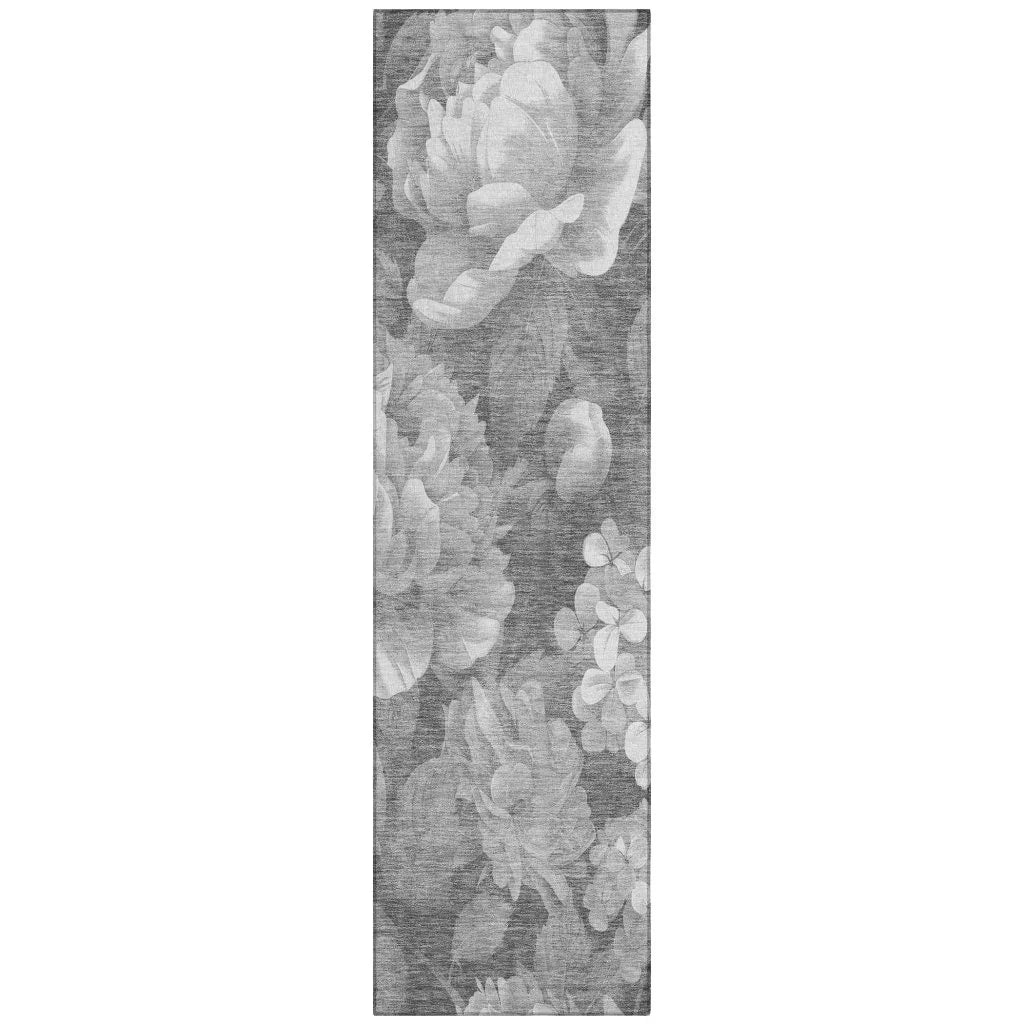 LOOMLAN Rugs Zaleenah Gray Washable Indoor-Outdoor Rug