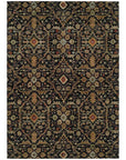 LOOMLAN Rugs Zara Black Washable Indoor-Outdoor Rug