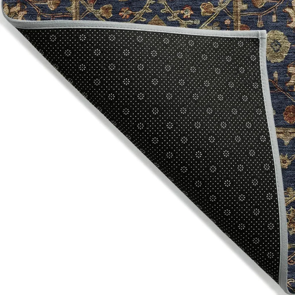 LOOMLAN Rugs Zara Blue Washable Indoor-Outdoor Rug