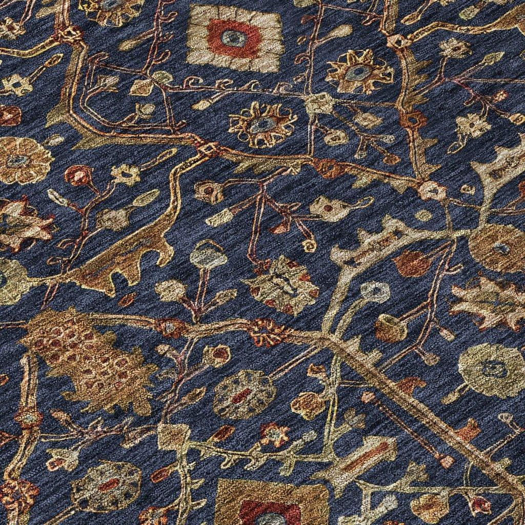 LOOMLAN Rugs Zara Blue Washable Indoor-Outdoor Rug