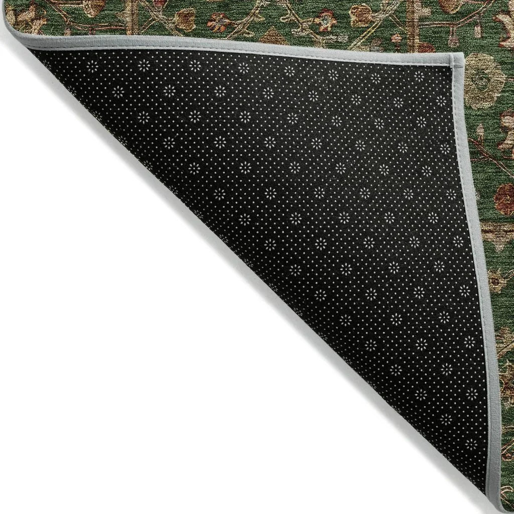 LOOMLAN Rugs Zara Green Washable Indoor-Outdoor Rug