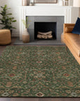 LOOMLAN Rugs Zara Green Washable Indoor-Outdoor Rug