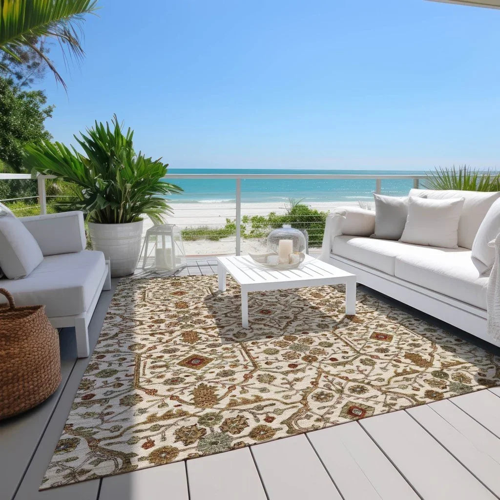 LOOMLAN Rugs Zara Ivory Washable Indoor-Outdoor Rug