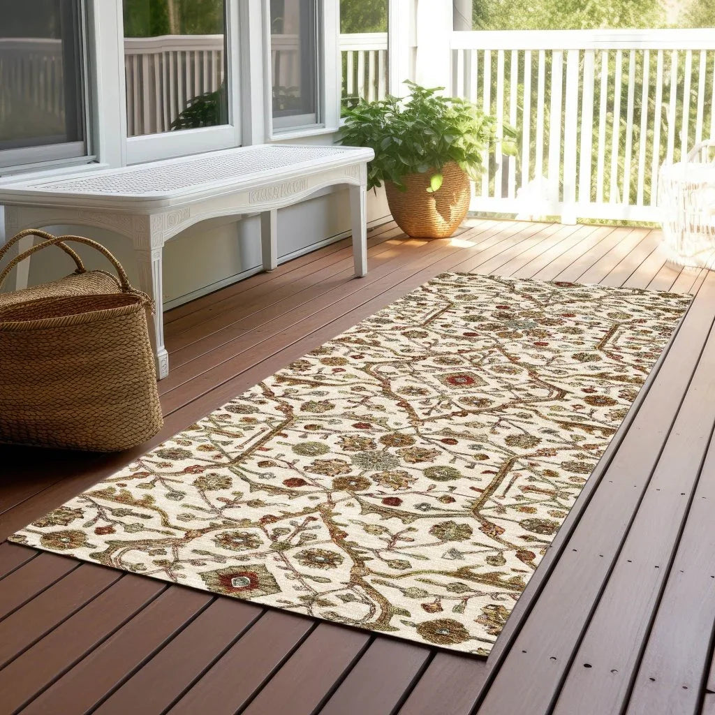 LOOMLAN Rugs Zara Ivory Washable Indoor-Outdoor Rug