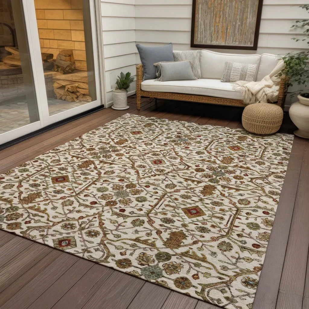 LOOMLAN Rugs Zara Ivory Washable Indoor-Outdoor Rug