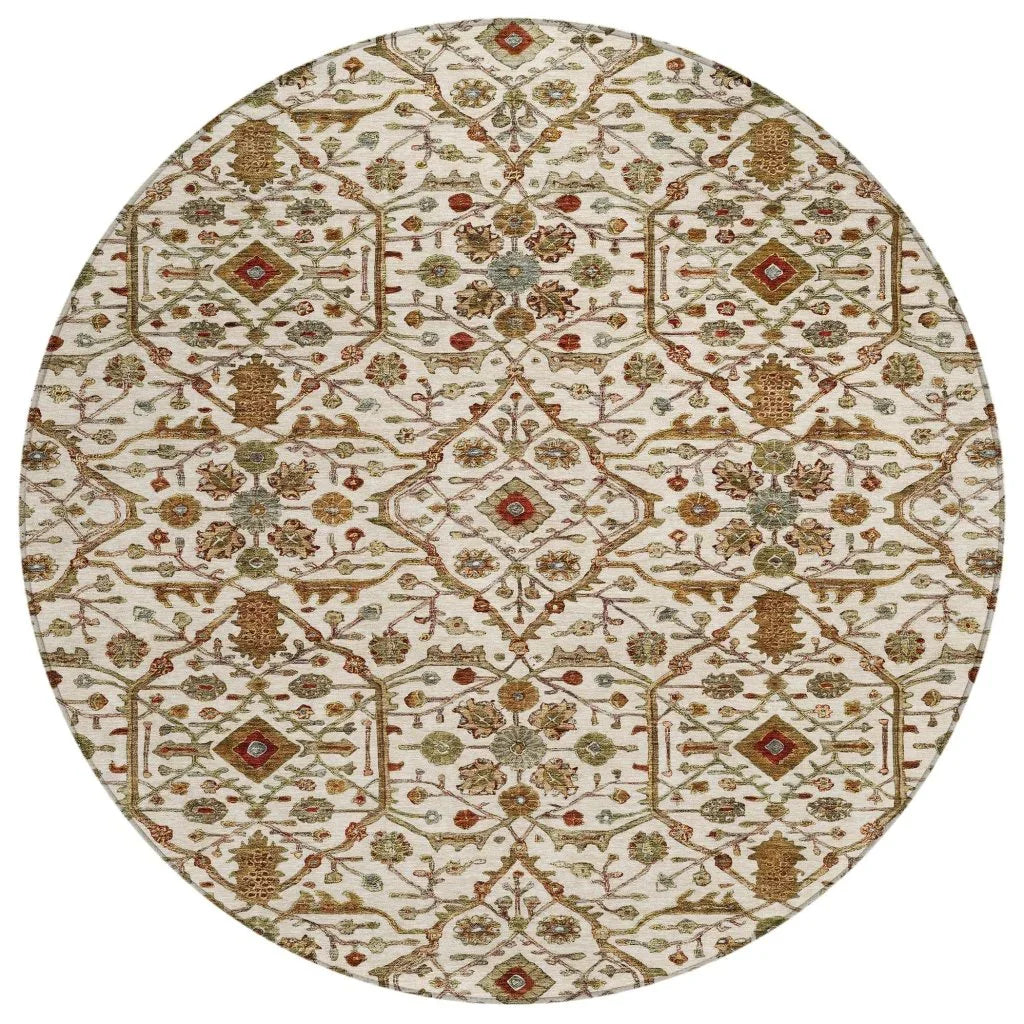 LOOMLAN Rugs Zara Ivory Washable Indoor-Outdoor Rug