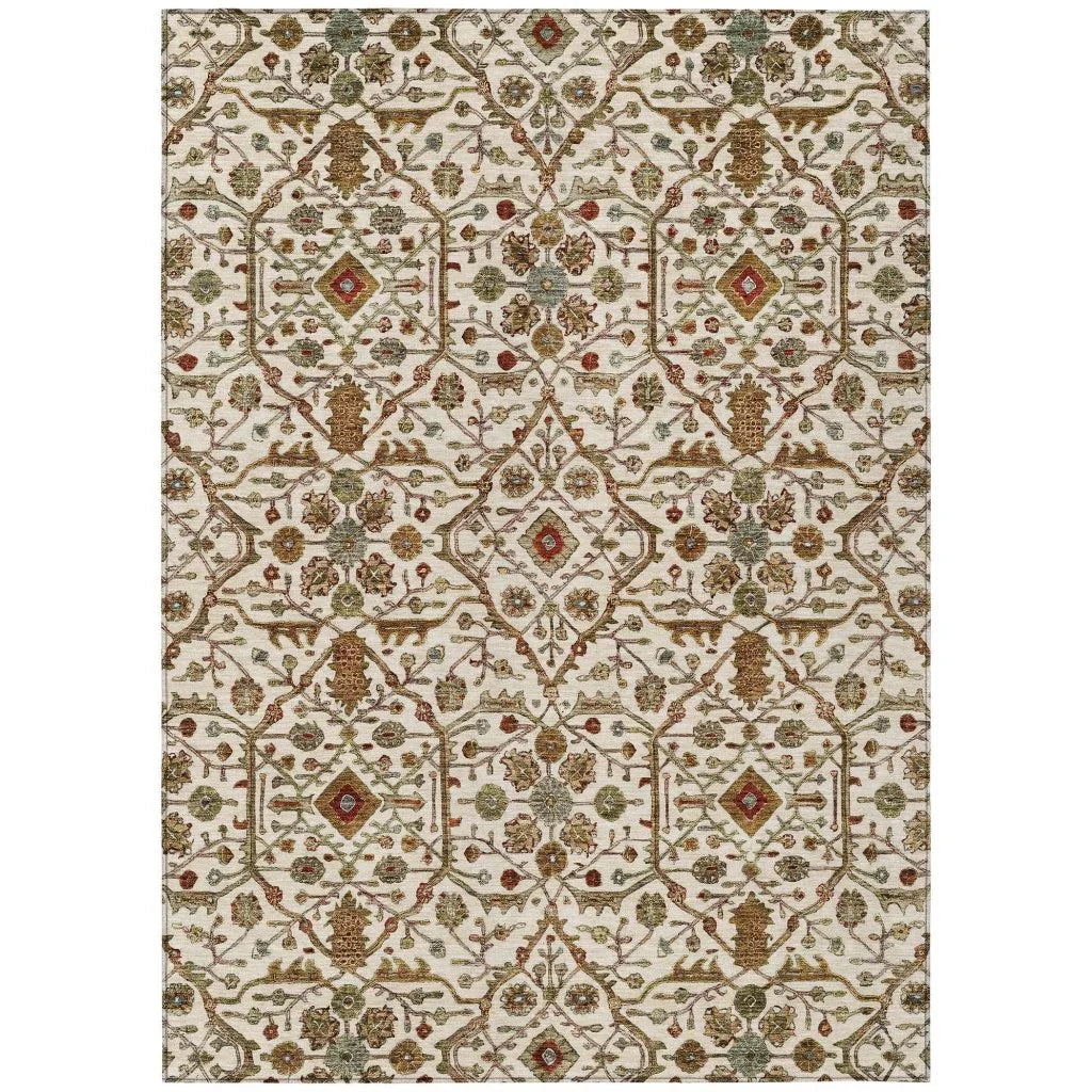 LOOMLAN Rugs Zara Ivory Washable Indoor-Outdoor Rug