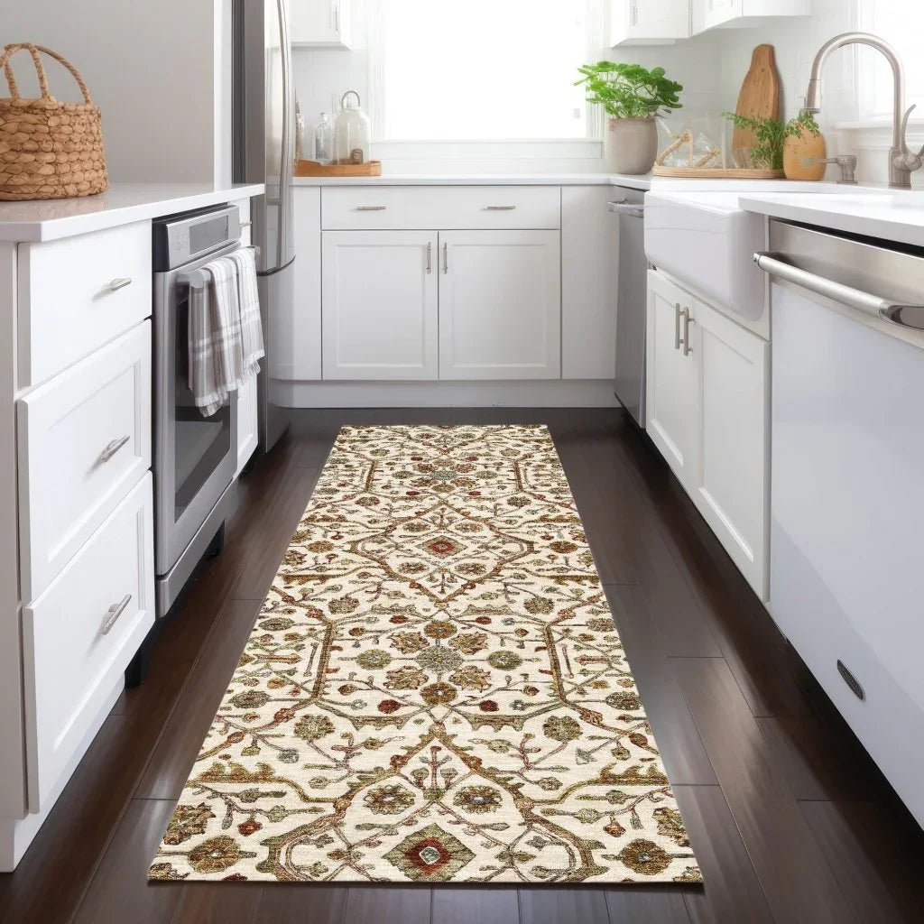 LOOMLAN Rugs Zara Ivory Washable Indoor-Outdoor Rug