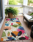 LOOMLAN Rugs Zarabelle Ivory Washable Indoor-Outdoor Rug