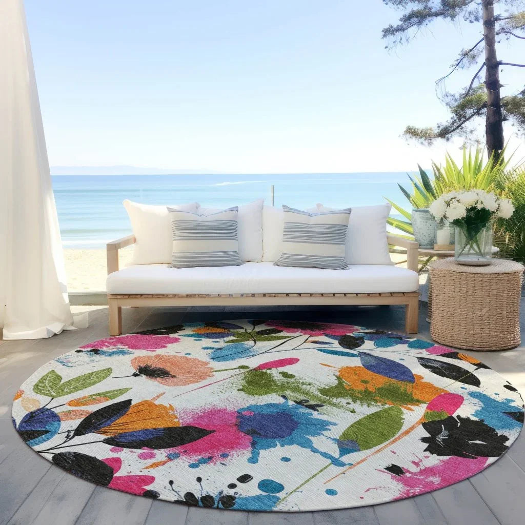 LOOMLAN Rugs Zarabelle Ivory Washable Indoor-Outdoor Rug