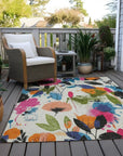 LOOMLAN Rugs Zarabelle Ivory Washable Indoor-Outdoor Rug