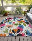 LOOMLAN Rugs Zarabelle Ivory Washable Indoor-Outdoor Rug