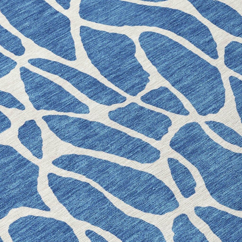 LOOMLAN Rugs Zarelia Blue Washable Indoor-Outdoor Rug