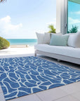 LOOMLAN Rugs Zarelia Blue Washable Indoor-Outdoor Rug