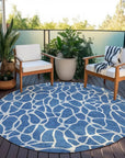 LOOMLAN Rugs Zarelia Blue Washable Indoor-Outdoor Rug