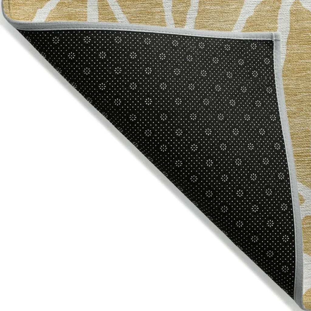 LOOMLAN Rugs Zarelia Gold Washable Indoor-Outdoor Rug