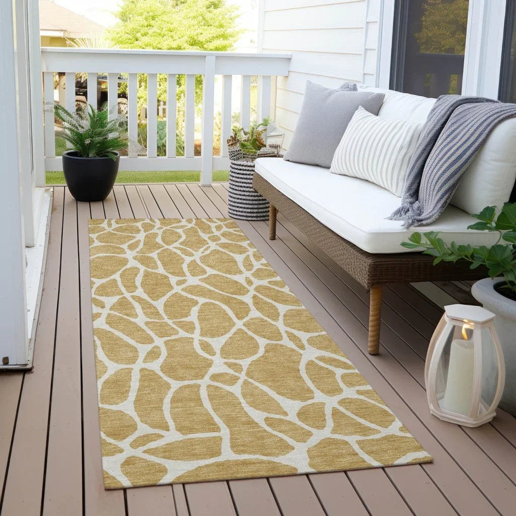LOOMLAN Rugs Zarelia Gold Washable Indoor-Outdoor Rug