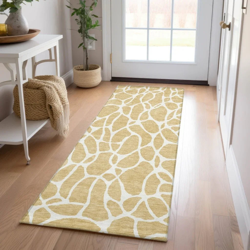 LOOMLAN Rugs Zarelia Gold Washable Indoor-Outdoor Rug