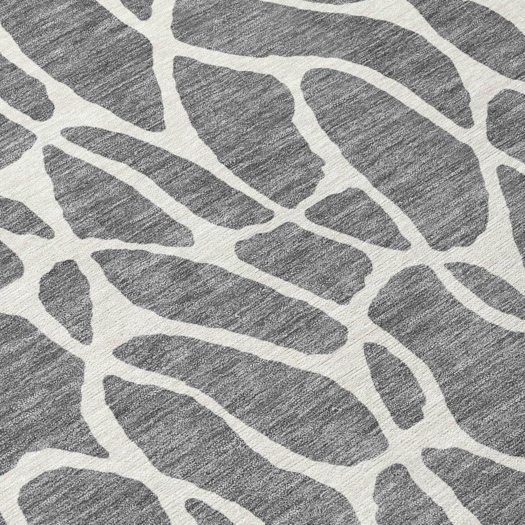 LOOMLAN Rugs Zarelia Gray Washable Indoor-Outdoor Rug