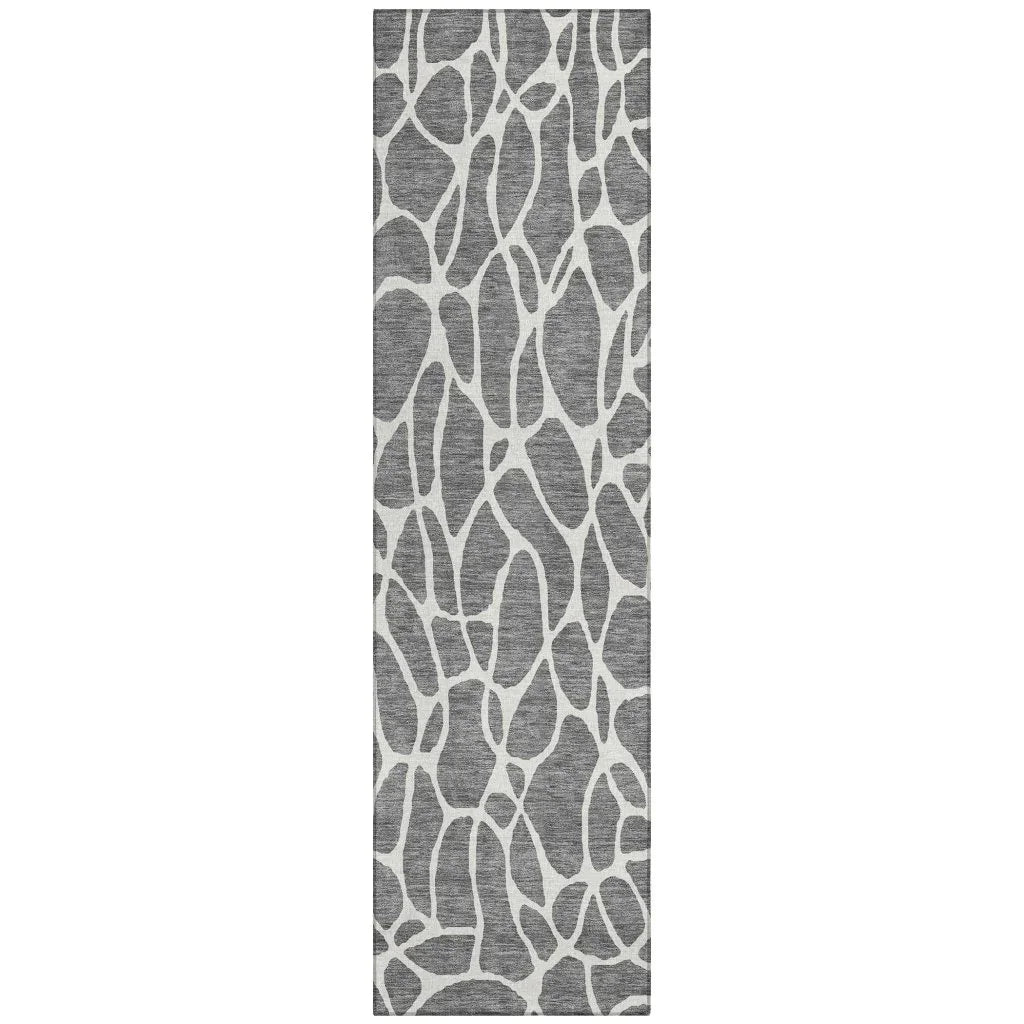 LOOMLAN Rugs Zarelia Gray Washable Indoor-Outdoor Rug
