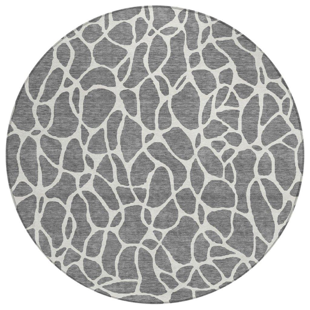 LOOMLAN Rugs Zarelia Gray Washable Indoor-Outdoor Rug