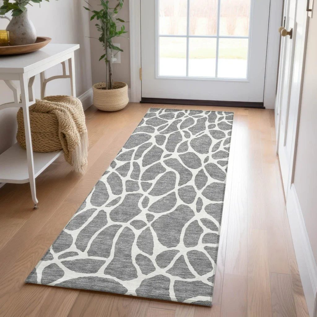 LOOMLAN Rugs Zarelia Gray Washable Indoor-Outdoor Rug