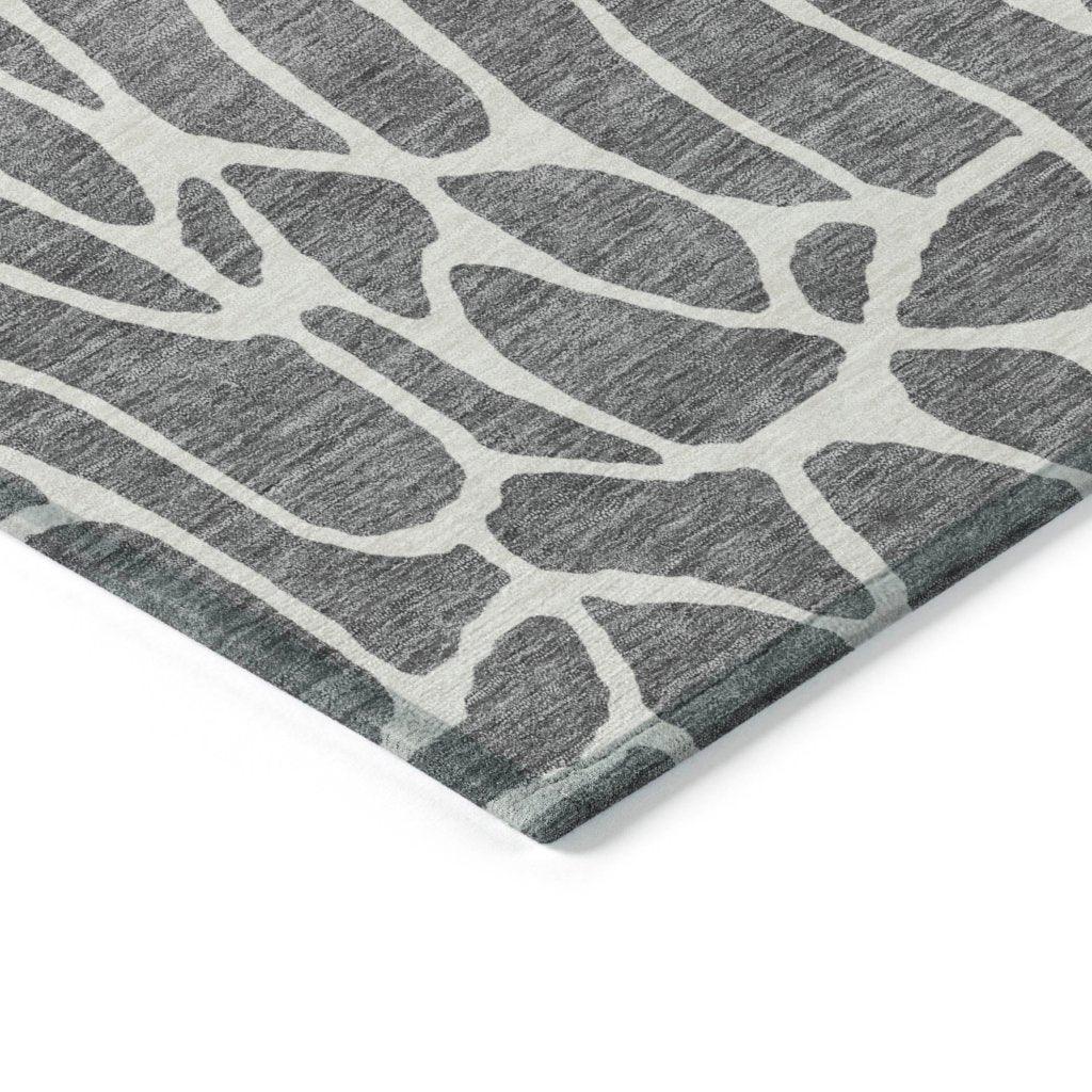 LOOMLAN Rugs Zarelia Gray Washable Indoor-Outdoor Rug