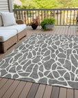 LOOMLAN Rugs Zarelia Gray Washable Indoor-Outdoor Rug