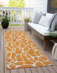 LOOMLAN Rugs Zarelia Orange Washable Indoor-Outdoor Rug