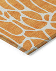 LOOMLAN Rugs Zarelia Orange Washable Indoor-Outdoor Rug