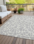 LOOMLAN Rugs Zarelia Silver Washable Indoor-Outdoor Rug