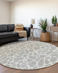 LOOMLAN Rugs Zarelia Silver Washable Indoor-Outdoor Rug