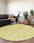 LOOMLAN Rugs Zarelia Yellow Washable Indoor-Outdoor Rug