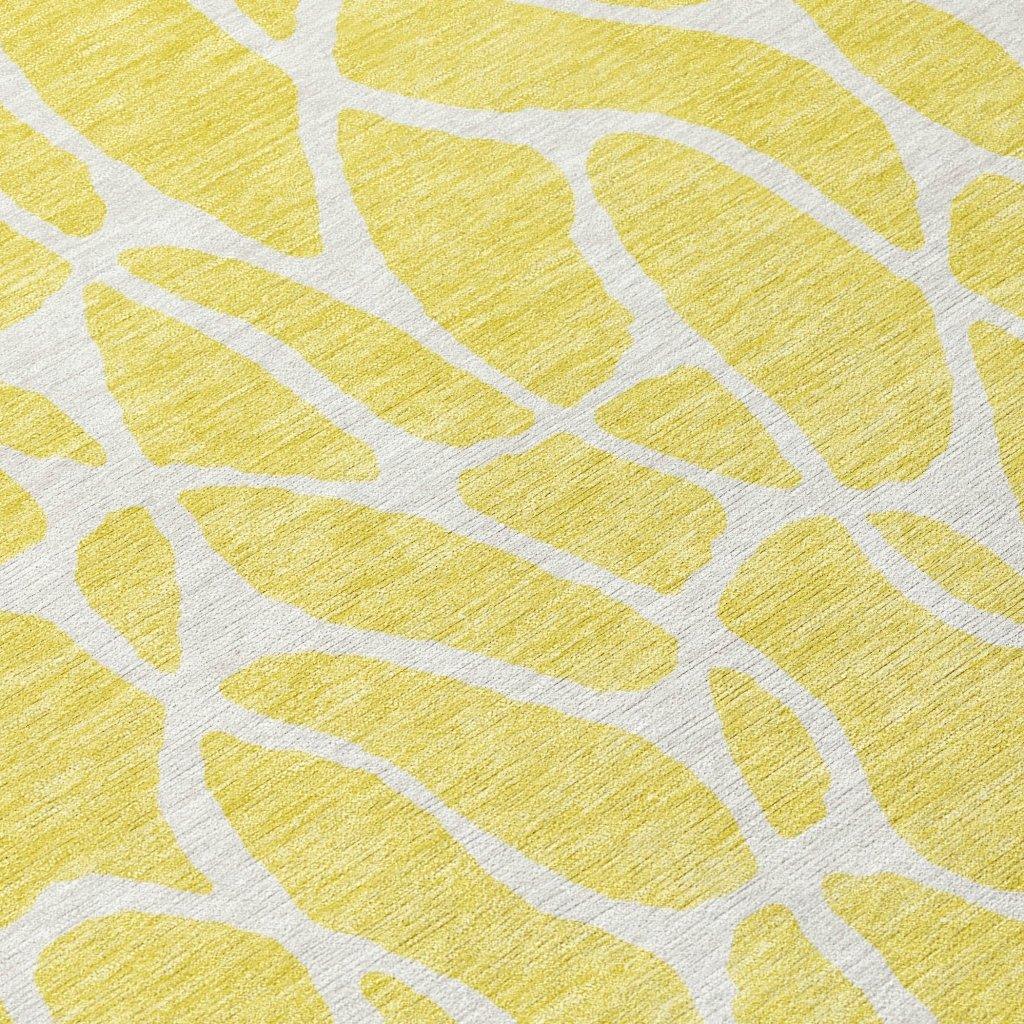 LOOMLAN Rugs Zarelia Yellow Washable Indoor-Outdoor Rug