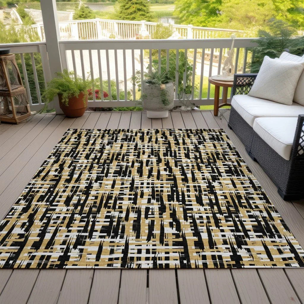 LOOMLAN Rugs Zarifa Black Washable Indoor-Outdoor Rug