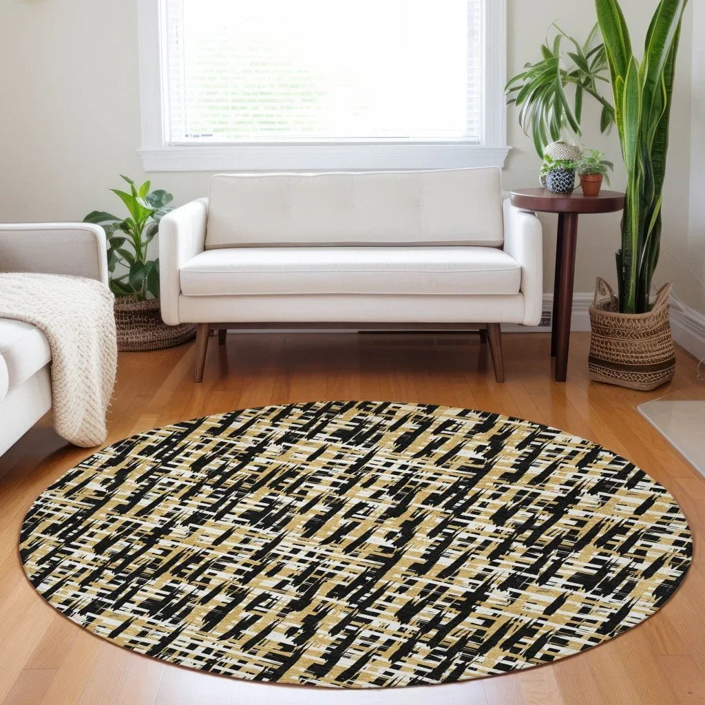 LOOMLAN Rugs Zarifa Black Washable Indoor-Outdoor Rug