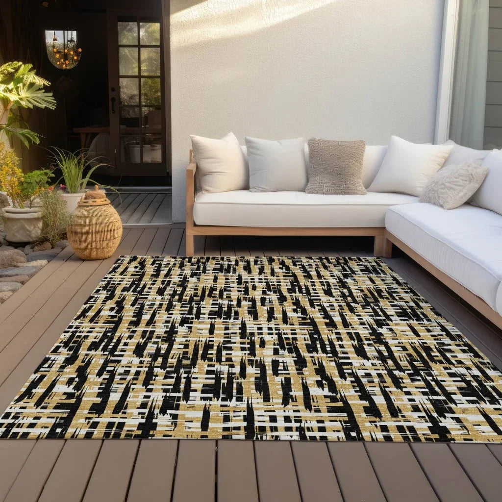 LOOMLAN Rugs Zarifa Black Washable Indoor-Outdoor Rug
