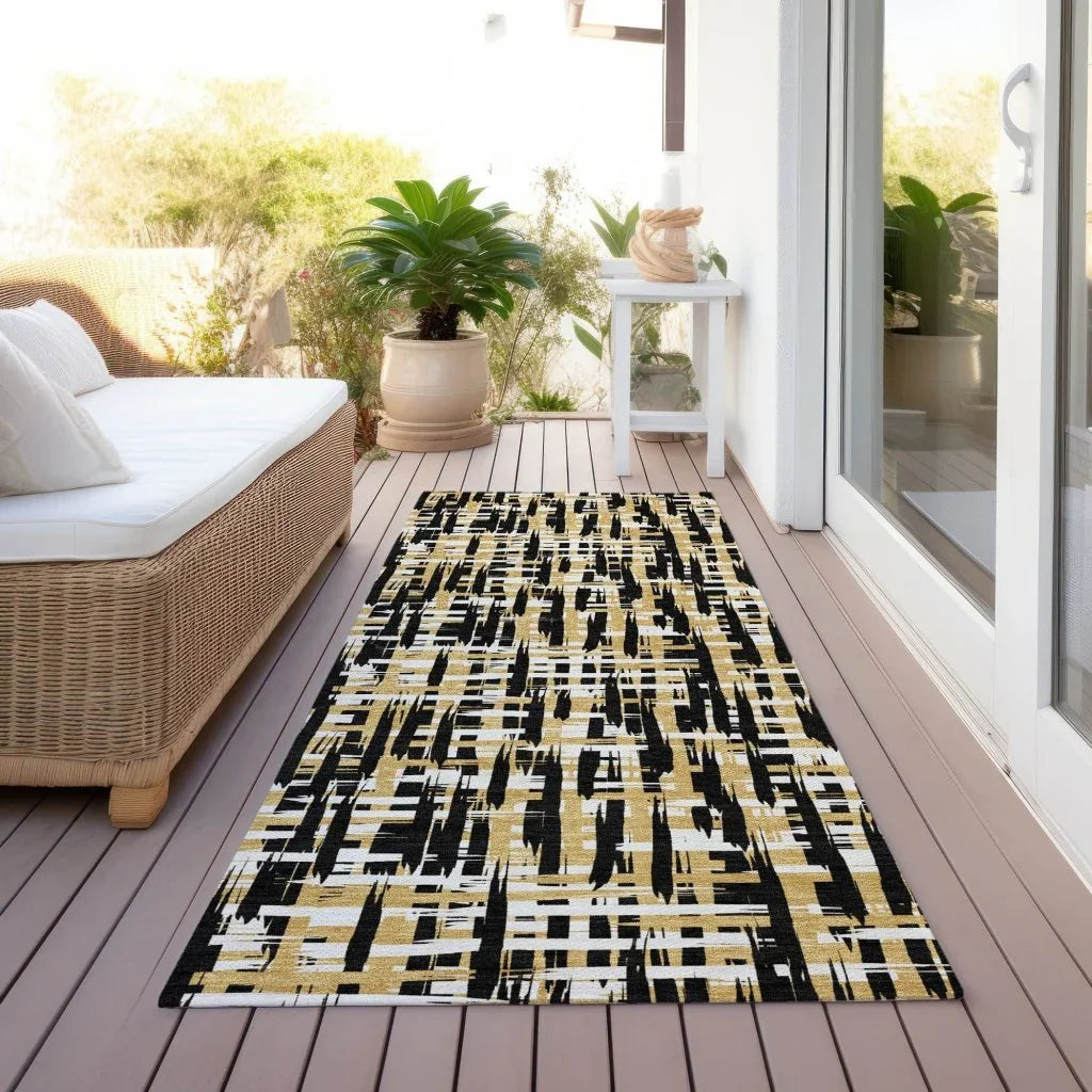 LOOMLAN Rugs Zarifa Black Washable Indoor-Outdoor Rug