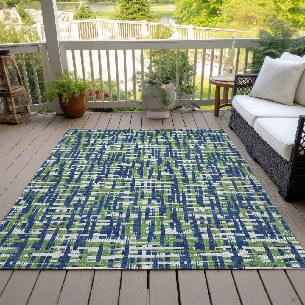 LOOMLAN Rugs Zarifa Blue Washable Indoor-Outdoor Rug