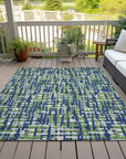 LOOMLAN Rugs Zarifa Blue Washable Indoor-Outdoor Rug