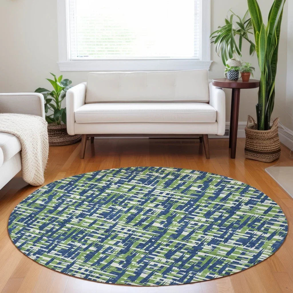 LOOMLAN Rugs Zarifa Blue Washable Indoor-Outdoor Rug