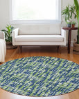 LOOMLAN Rugs Zarifa Blue Washable Indoor-Outdoor Rug