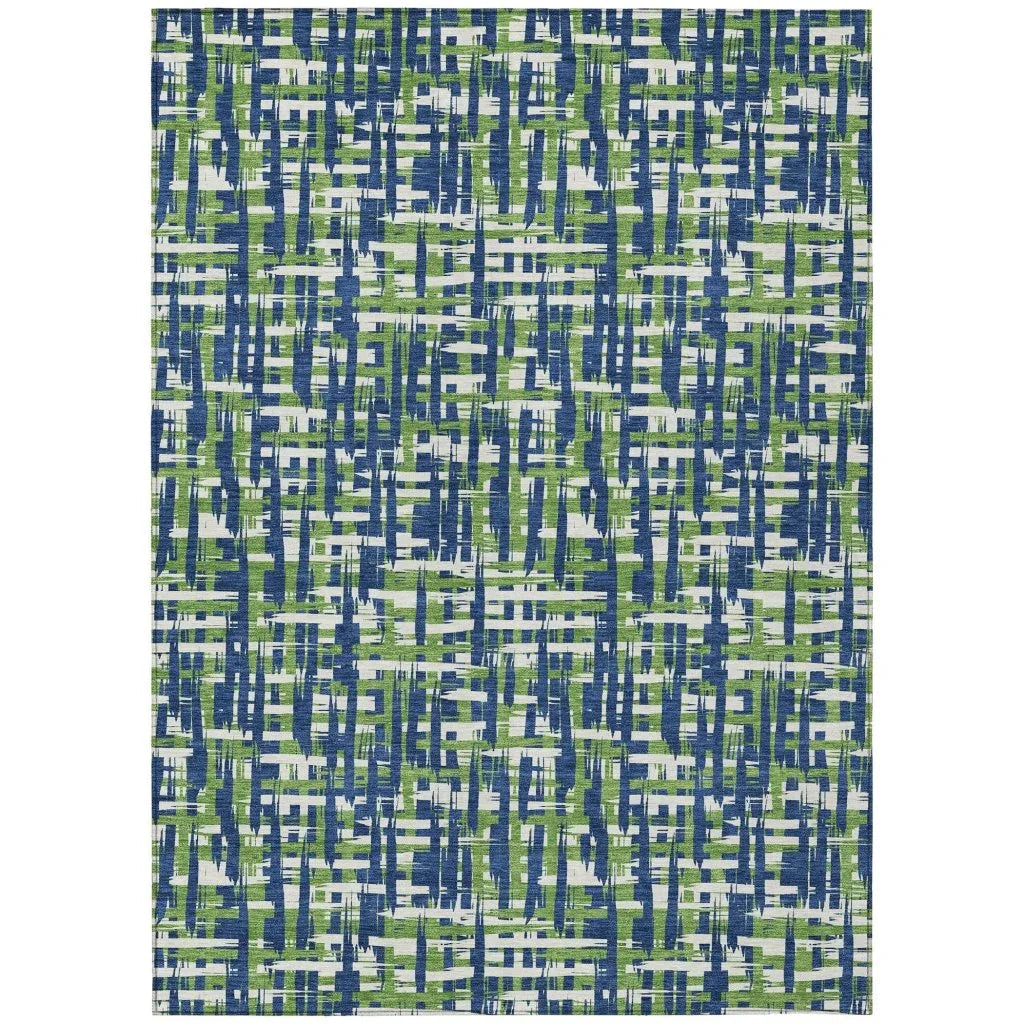 LOOMLAN Rugs Zarifa Blue Washable Indoor-Outdoor Rug