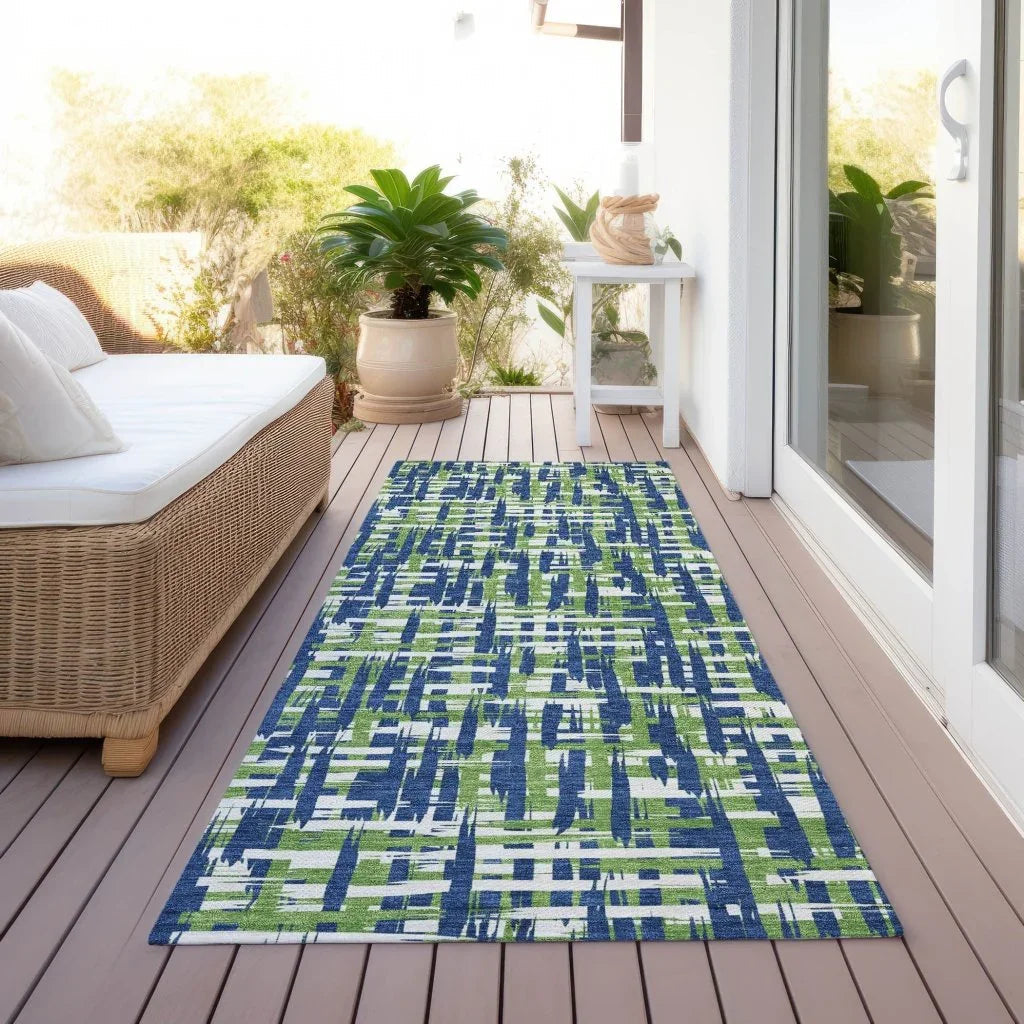 LOOMLAN Rugs Zarifa Blue Washable Indoor-Outdoor Rug