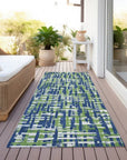 LOOMLAN Rugs Zarifa Blue Washable Indoor-Outdoor Rug