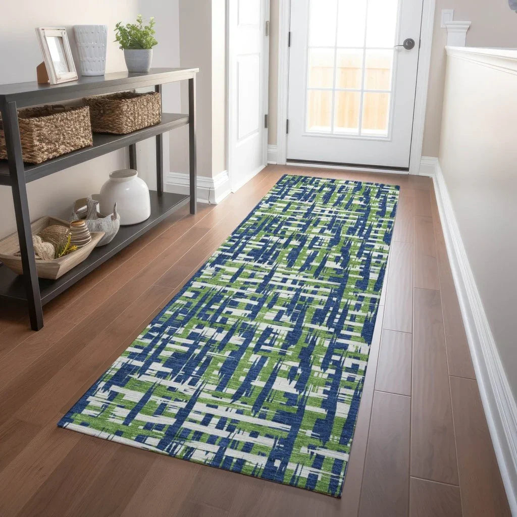 LOOMLAN Rugs Zarifa Blue Washable Indoor-Outdoor Rug