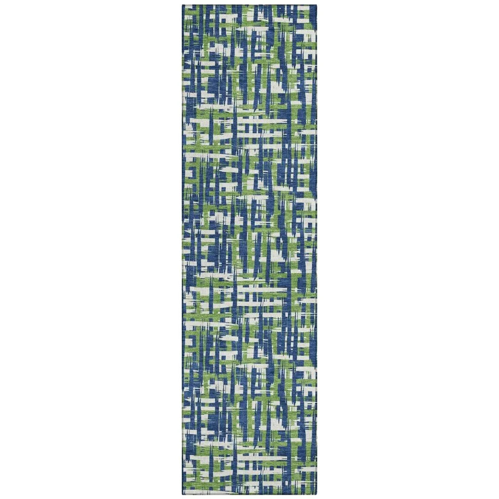 LOOMLAN Rugs Zarifa Blue Washable Indoor-Outdoor Rug