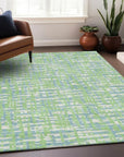 LOOMLAN Rugs Zarifa Green Washable Indoor-Outdoor Rug